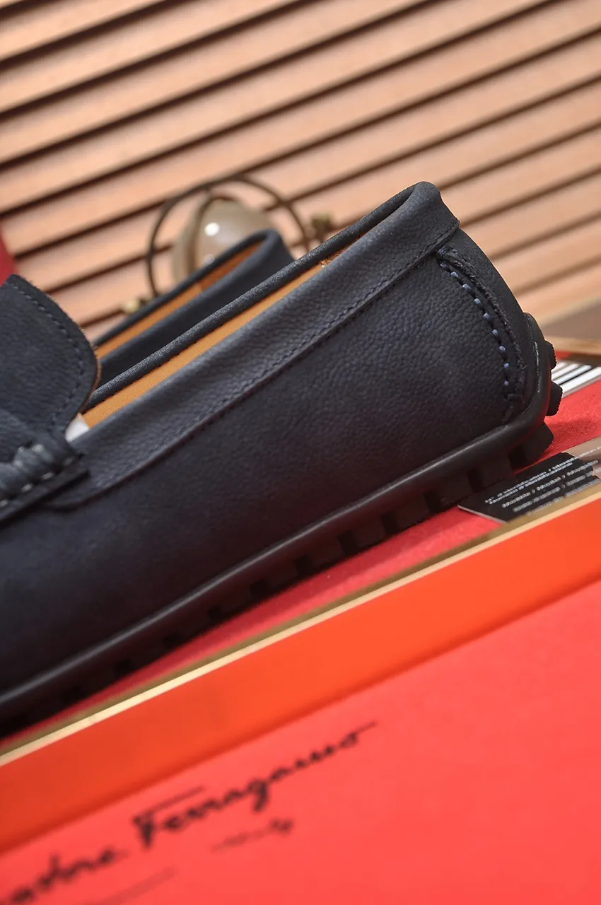 Men's shoes 💰460💶 [Ferragamo/Ferragamo] The latest model in the counter. Original imported open-sided fine cowhide hand-woven + imported 🐂 cowhide + original luxury metal buckle + original combination outsole. No pressure in comparison 38--44🎉